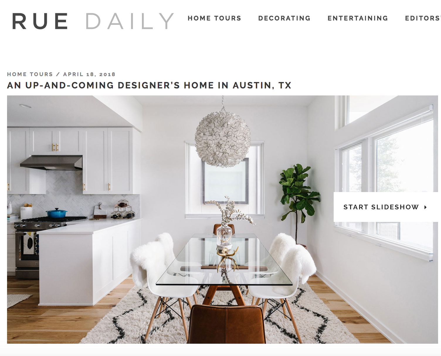 Breathe Design Studio featured in Rue Magazine, 2018